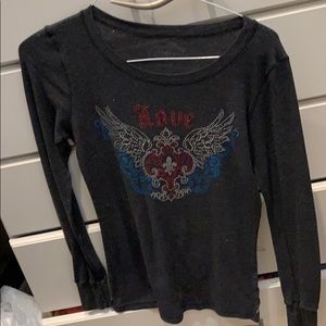 Bedazzled grey long sleeve